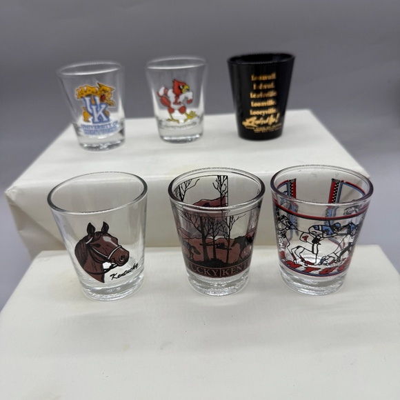 Six Vintage Kentucky Shot Glasses, Unused - Picture 1 of 11